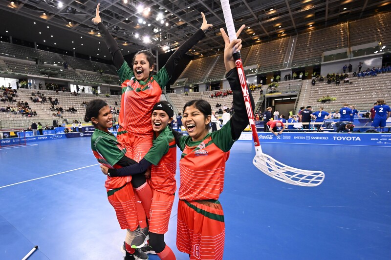 Special Olympics Bangladesh athletes training on the field